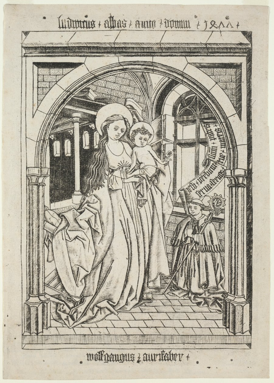 Bakire ve Çocuk, Abbot Ludwig Kneeling by Unknown artist