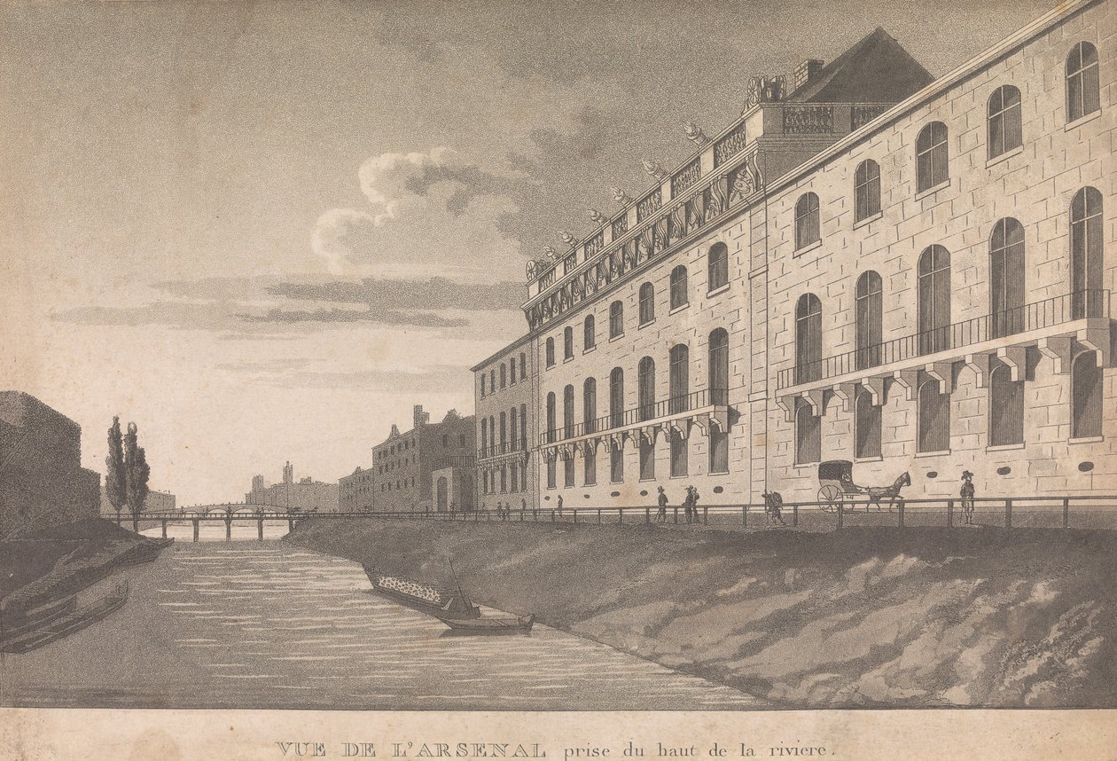 Nehrin tepesinden L'Arsenal'in yükselişinin görünümü; sayfa 10 (Birinci Cilt) by Unknown artist