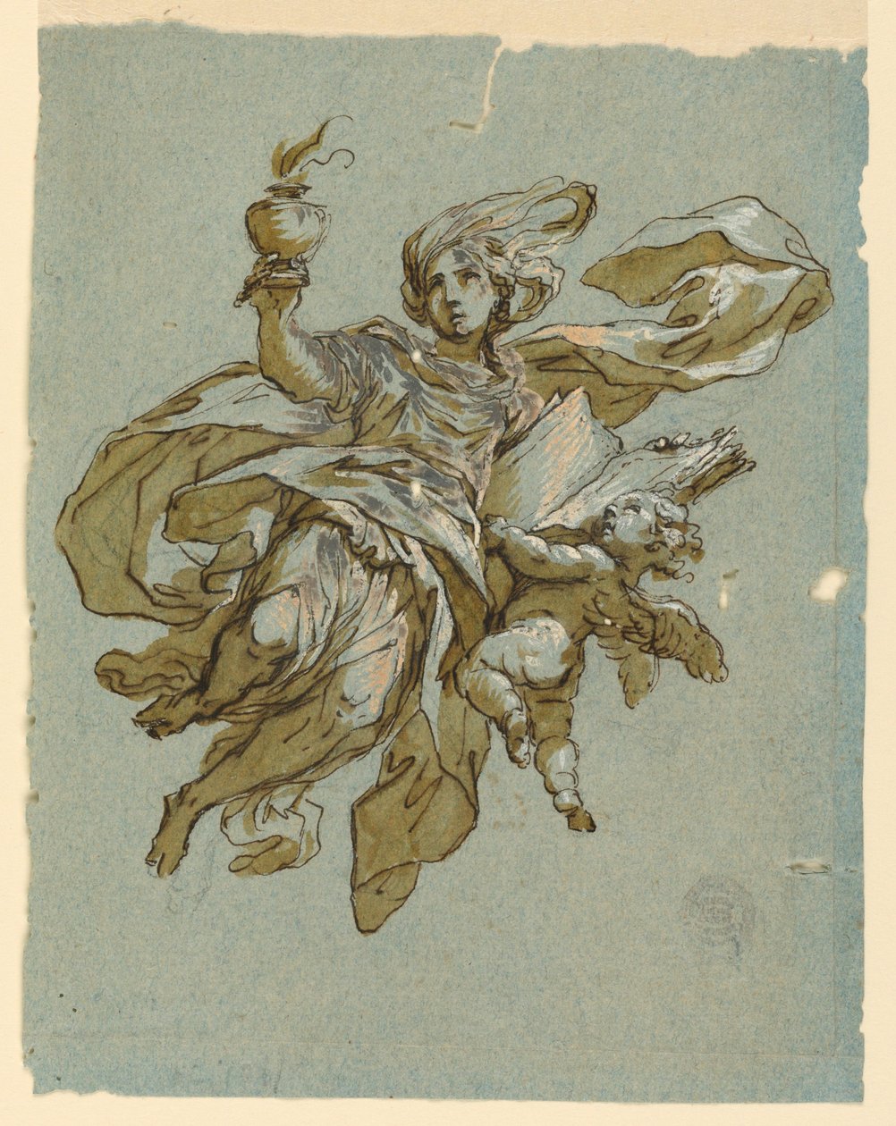 Tetikte Alegori ile Duvar Resmi by Unknown artist