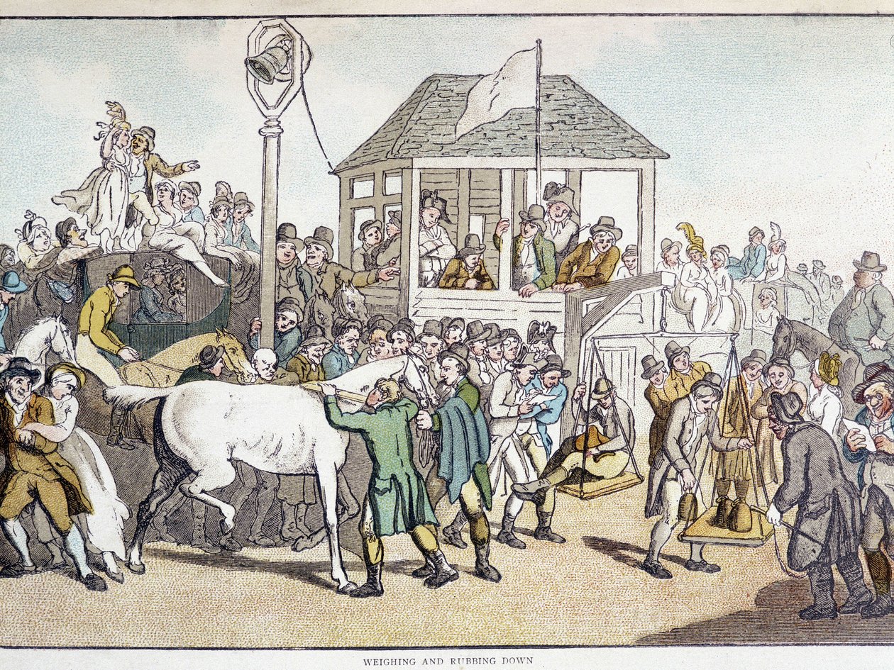 At yarışından önce tartma ve yıkama (19. yüzyılın sonu). by Unknown artist