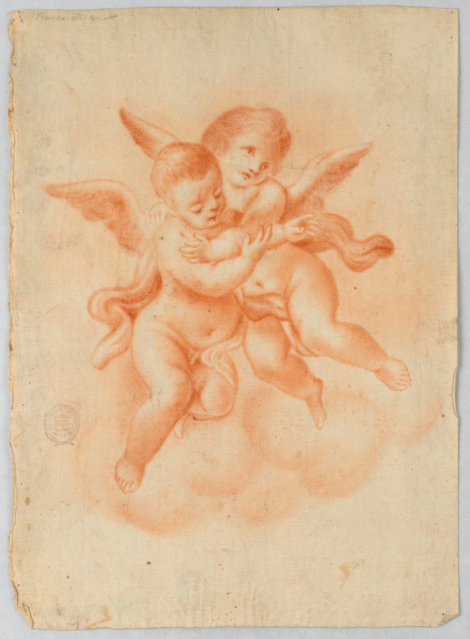 Bulutlarda Kanatlı Putti by Unknown artist