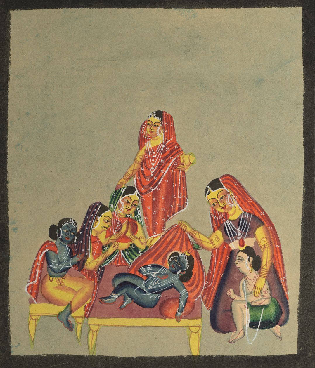 Bebek Krishna'ya Tapınma by Unknown artist