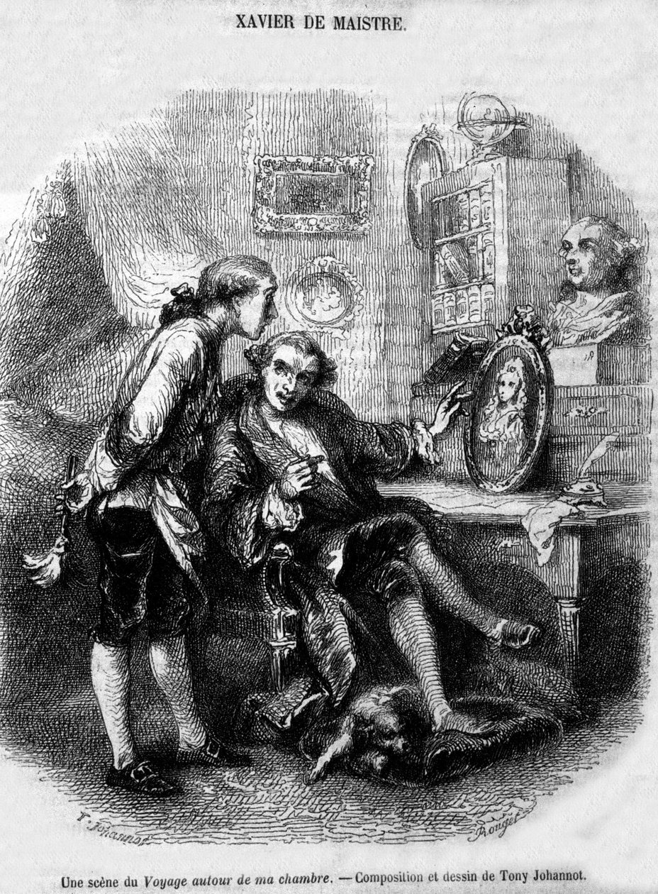 Xavier de Maistre tarafından "" Odamda yolculuk "" (1794) resmi. by Unknown artist