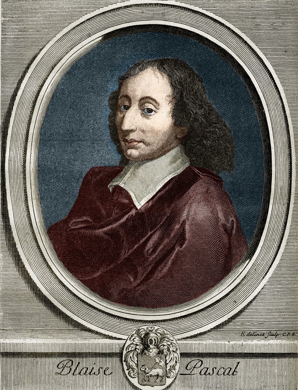 Blaise Pascal (1623-1662), Fransız fizikçi, matematikçi ve yazar portresi. by Unknown artist