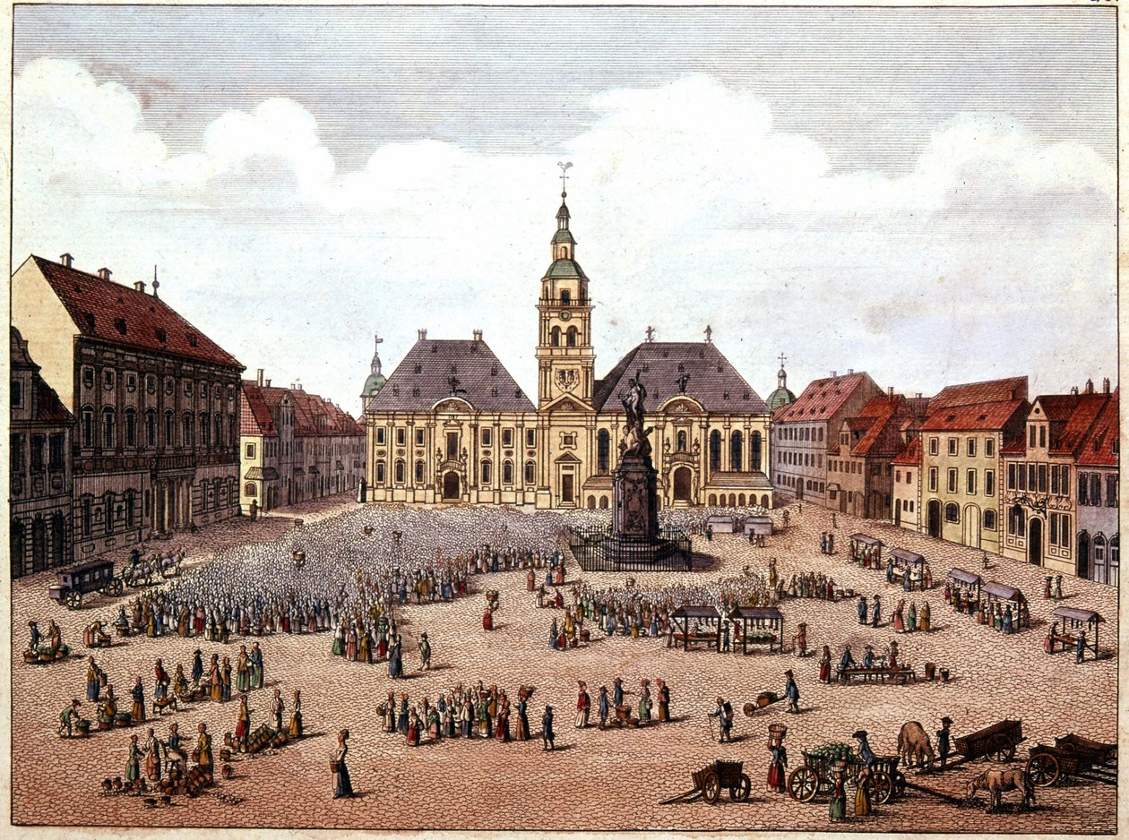 Mannheim (Almanya) şehrinin halka açık meydanı. by Unknown artist