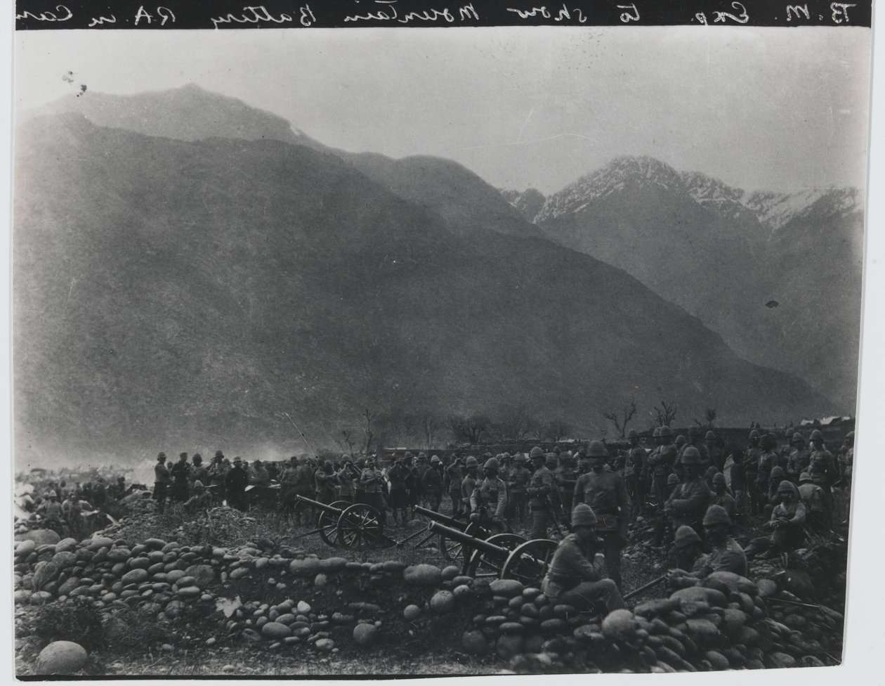 ?Ateş Etmeyi Durdurun?, No. 1 British Mountain Battery, Black Mountain Expedition, 1891 by Unknown photographer
