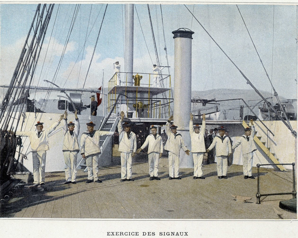 Egzersiz des Signals - “” Askeri albümde - Donanma: Gemide Yaşam” by Unknown photographer