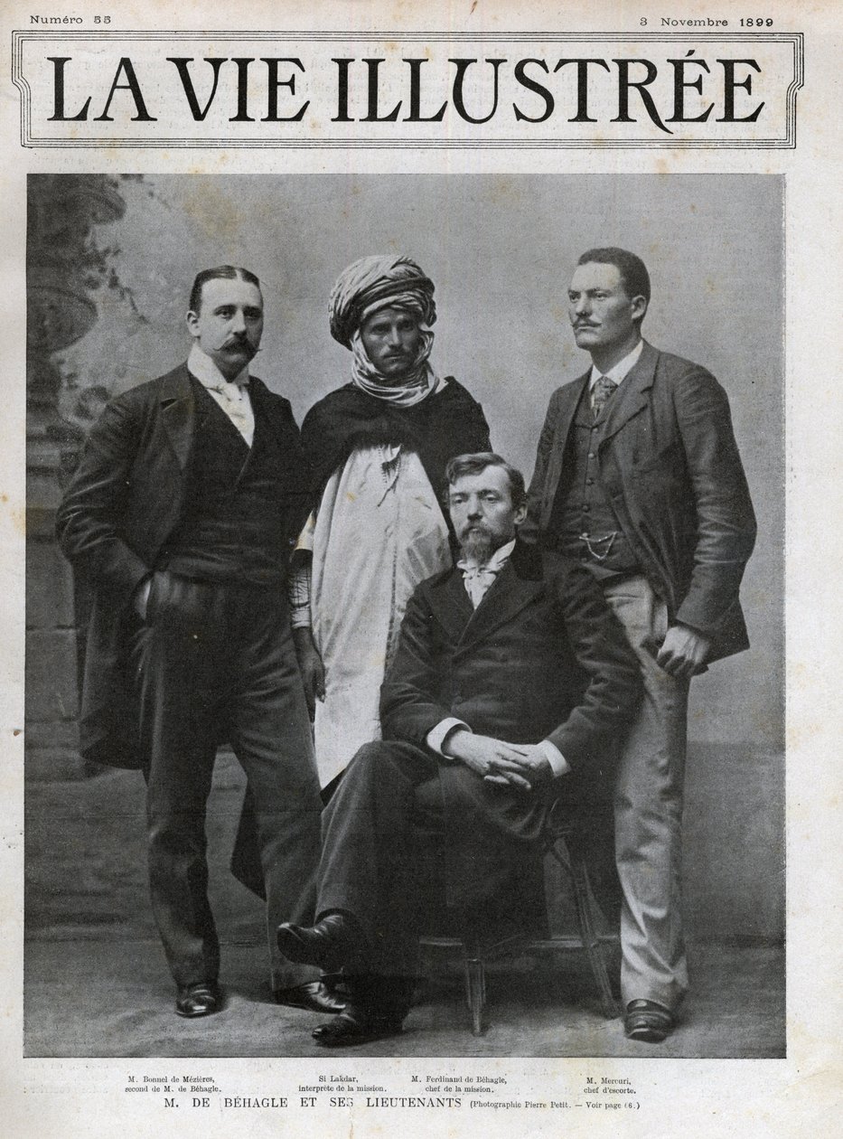 Ferdinand de Behagle (1857-1899) (Fransız kaşif) Misyon Başkanı ve teğmenleri by Unknown photographer
