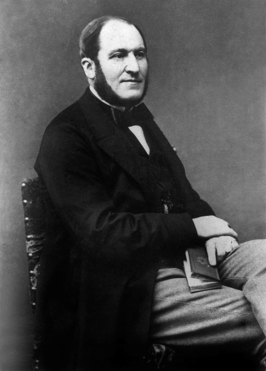 Georges Eugene Haussmann (1809-1891), 2. imparatorluk döneminde Paris'in şehir planlamasından sorumlu olan Fransız politikacı by Unknown photographer
