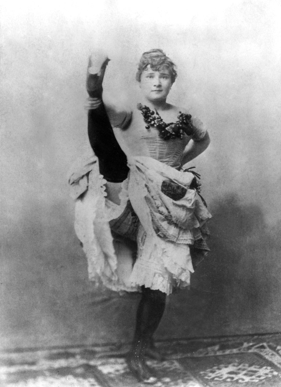 Louise Weber (1870-1929) namı diğer La Goulue, Paris'teki Folies Bergeres'te Fransız Cancan'ın Fransız dansçısı ve ToulouseLautrec'in modeli by Unknown photographer