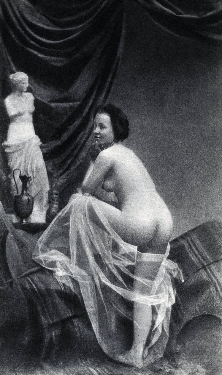 1855 Anonim Fotoğraf Hakkında Geri Poz Veren Çıplak Kadın by Unknown photographer