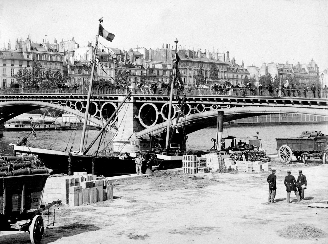 Paris: Carrousel köprüsü ve rıhtımlar - fotoğrafçılık, 19. yüzyıl sonu by Unknown photographer