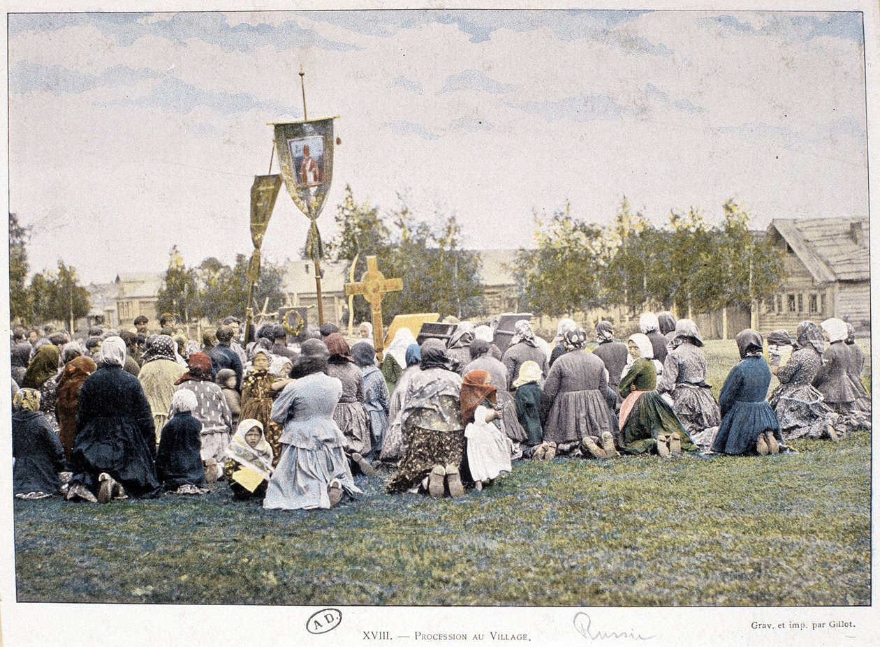 Köyde alayı (Rusya) - fotoğrafçılık, 19. yüzyılın sonlarında by Unknown photographer