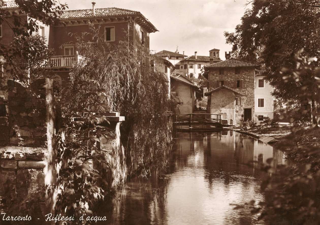 Tarcento, su üzerine yansımalar, kartpostal by Unknown photographer