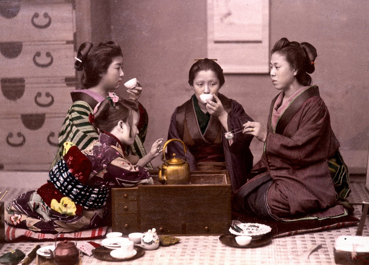 Evde çay, Japonya, 19. yüzyıl sonu - Yabancı Misyonlar Arşivi by Unknown photographer