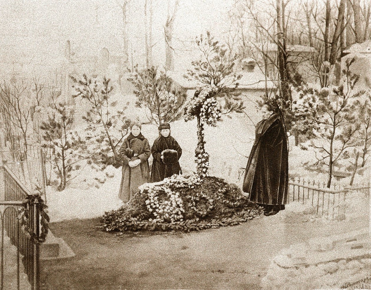Rus yazar Fedor Dostoievsky'nin ailesi (Dostoyevski veya Dostoyevski by Unknown photographer
