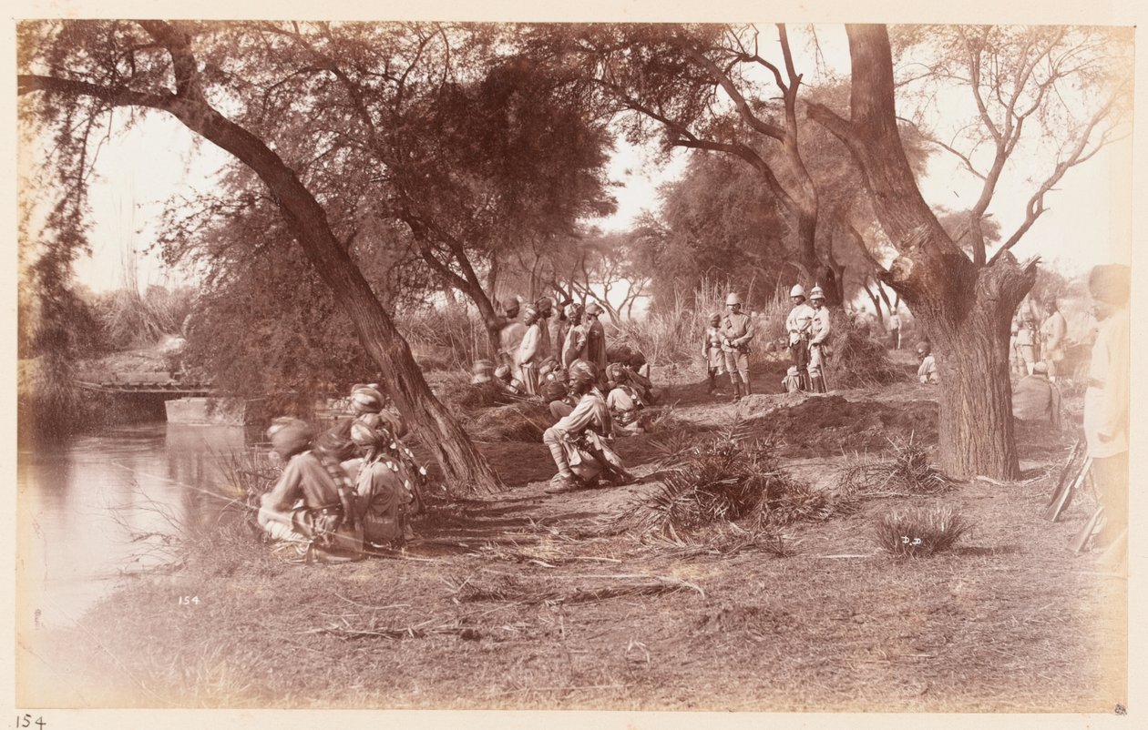 Alipur kanal köprüsünün Guides Süvari tarafından ele geçirilmesi, Delhi Tatbikat Kampı, 1885 by Unknown