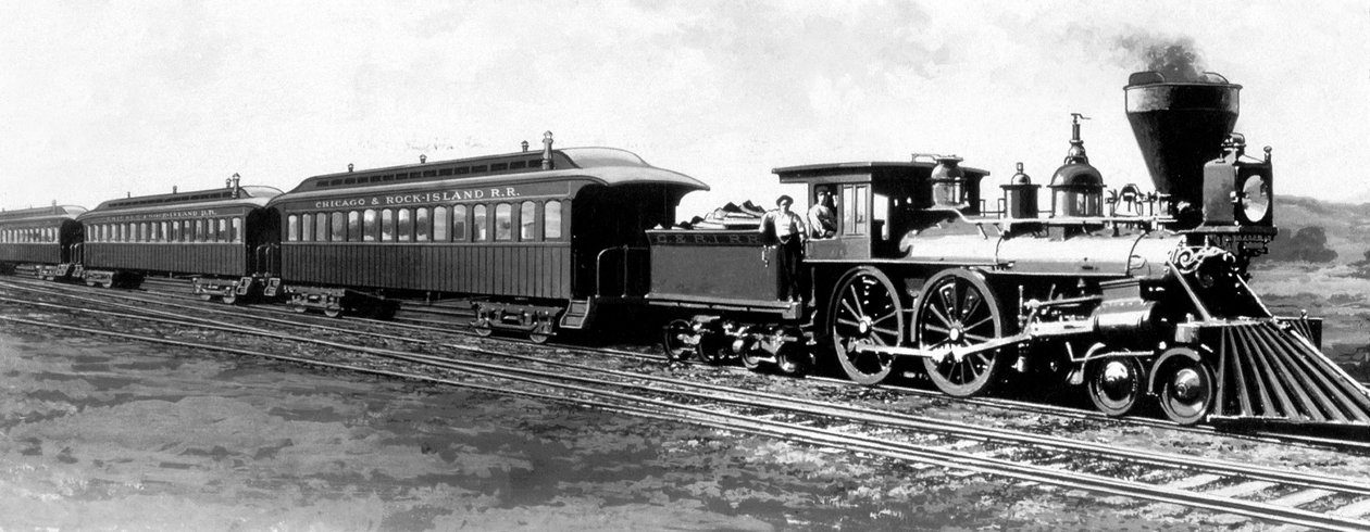 1852'den beri kullanılan Chicago, Rock Island ve Pacific Railroad (CRI&P RR) treni by Unknown photographer