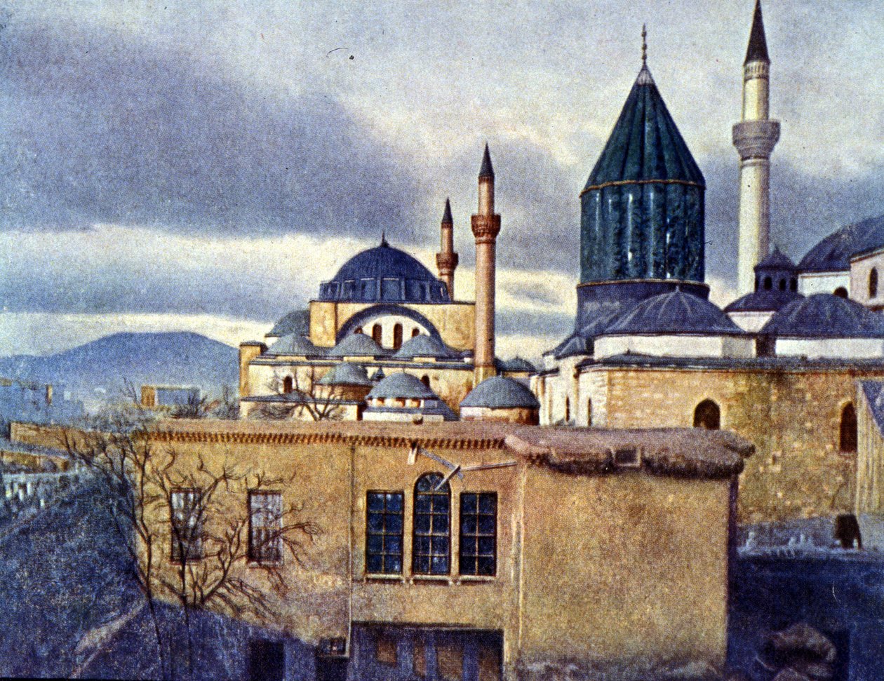 Konya'daki (Türkiye) Mevlana Türbesi'nin görünümü. Dönen Dervişler Tarikatı'nın kurucusu Mevlana Celaleddin Rumi'dir. otokrom by Unknown photographer
