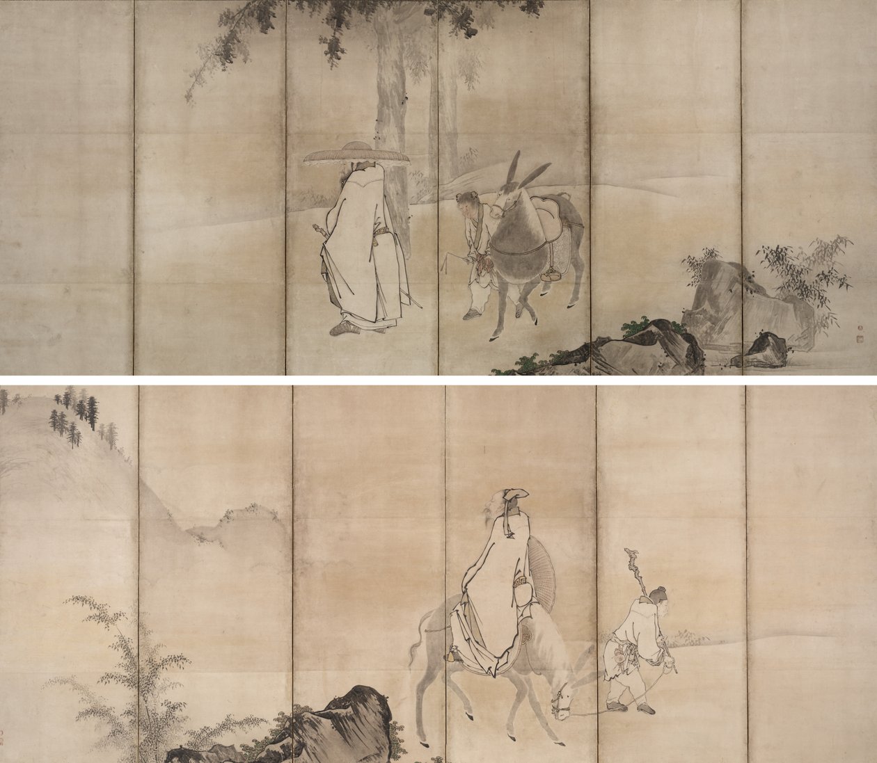 Su Shi (So Shoku) ve Pan Lang (Han Rō) by Unkoku Tōgan