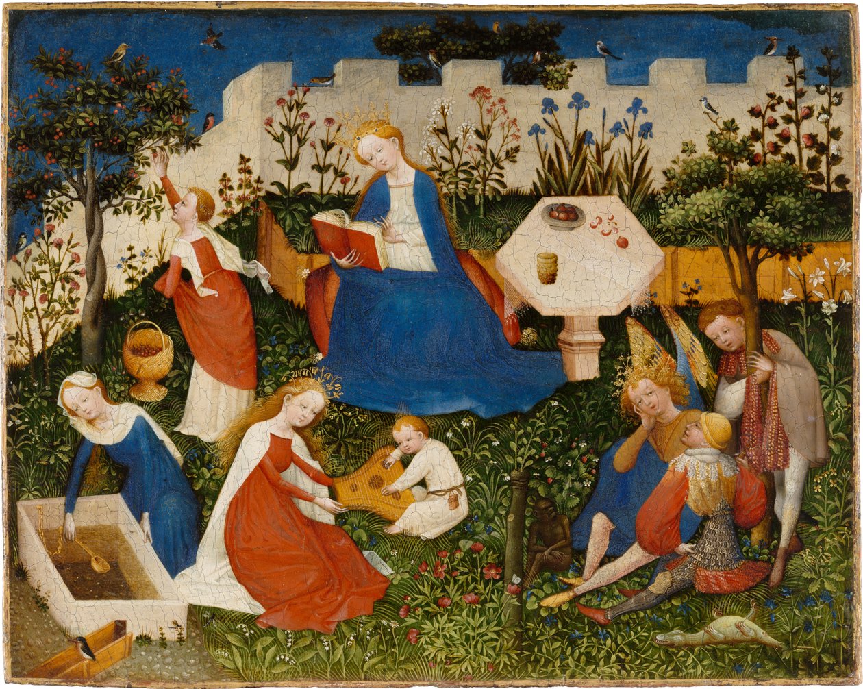 Küçük Cennet Bahçesi, 1410-20 civarı (meşe üzerine karışık teknik) by Upper Rheinish Master