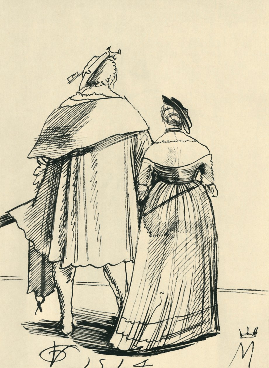 Yürüyüş yapan bir çift, 1514, 1943. by Urs Graf