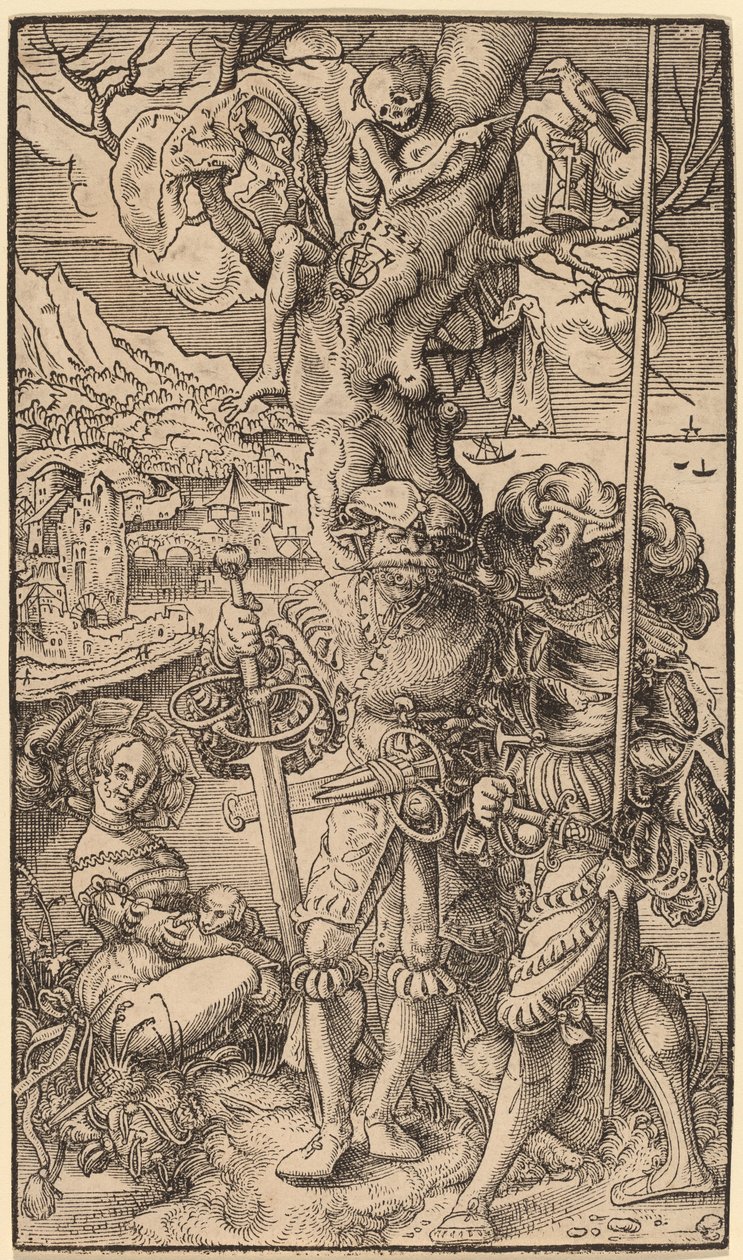 İki Paralı Asker ve Bir Kadın, 1524. by Urs Graf