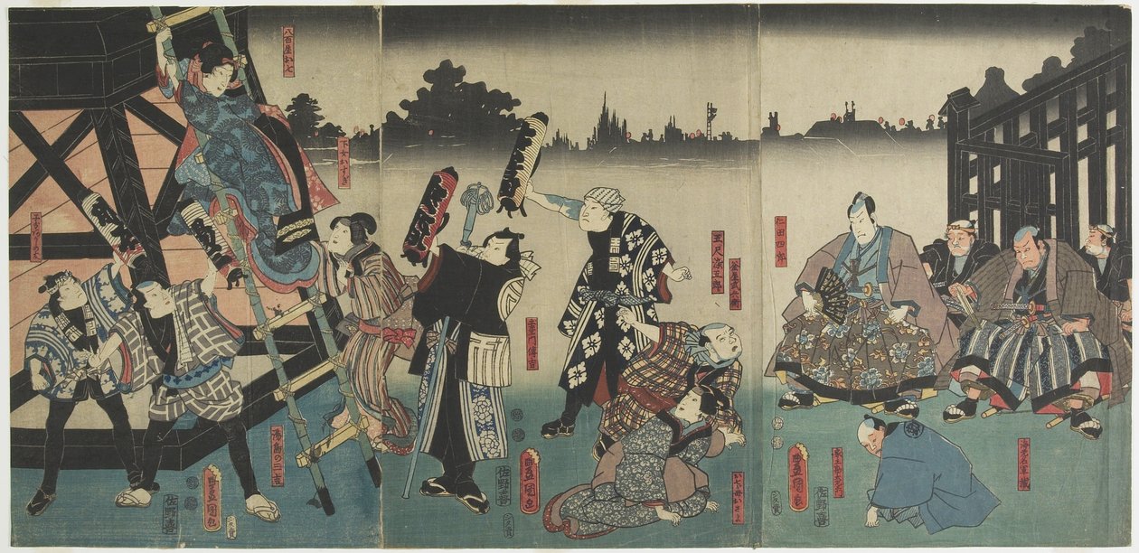 (Yaoya Oshichi Hikayesine Dayalı Kabuki Oyunu Sahnesi), 1847-1852 by Utagawa Kunisada