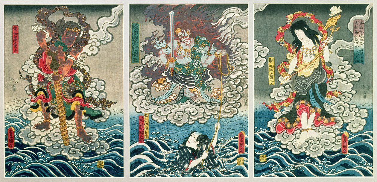 Oyuncu Ichikawa Ebizo V ilah Fudo Myoo olarak Ichikawa Danjuro VIII