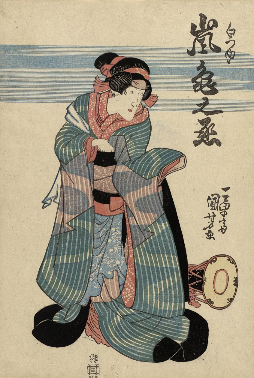 Actor Arashi Kamenojo II as Shiratsuyu, c.1840 (colour woodblock print) by Utagawa Kuniyoshi