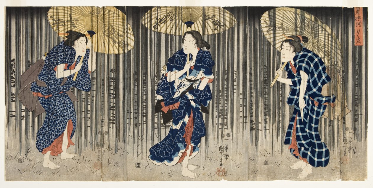 Yazın Ani Duş, c.1849-51 (tahta blok) by Utagawa Kuniyoshi