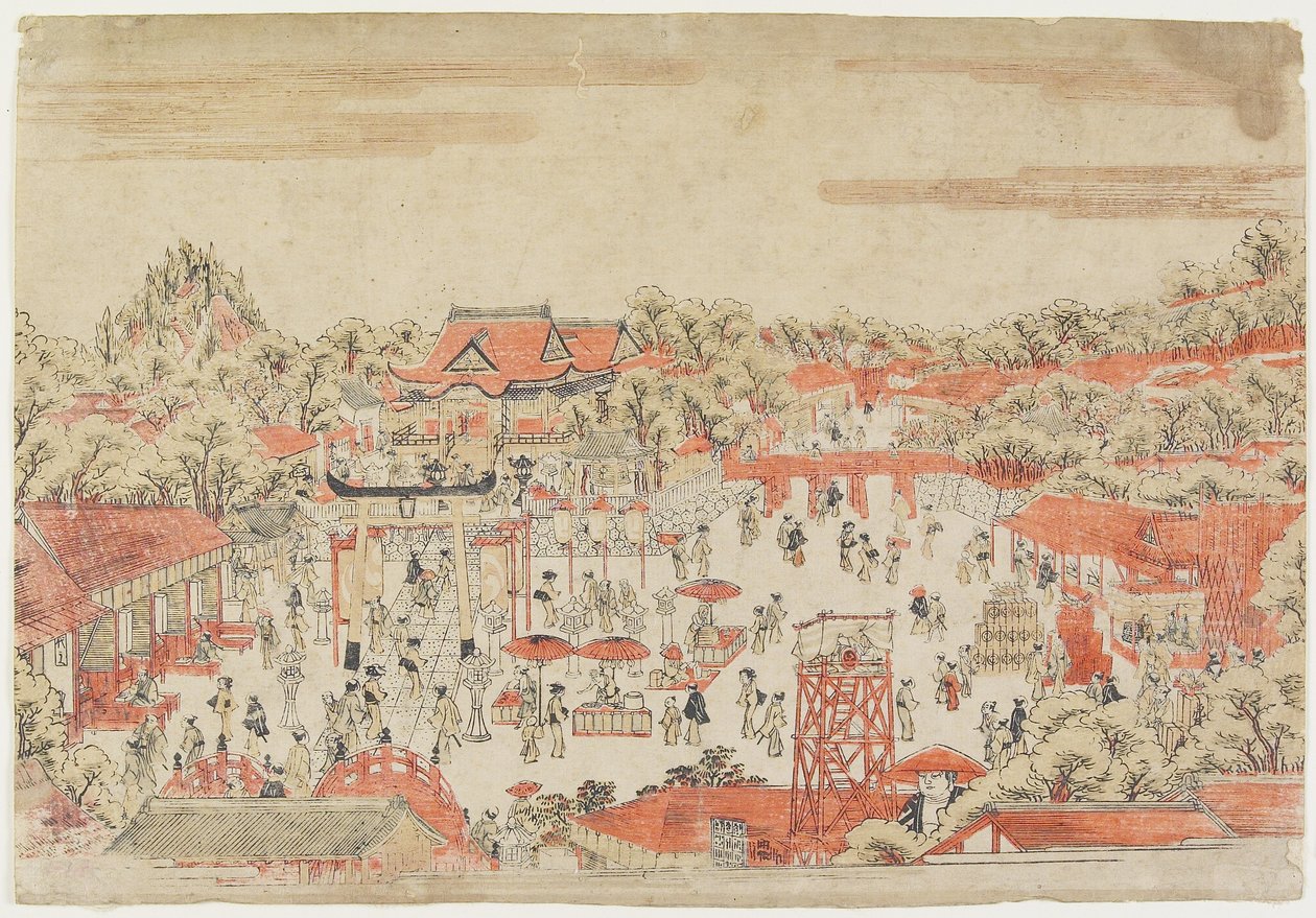 (Tapınak Alanında Sahne), c. 1764-1782 by Utagawa Toyoharu