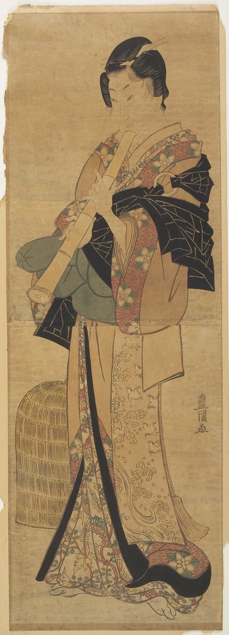 (Dilenci Rahip Kılığındaki Kadın) by Utagawa Toyokuni