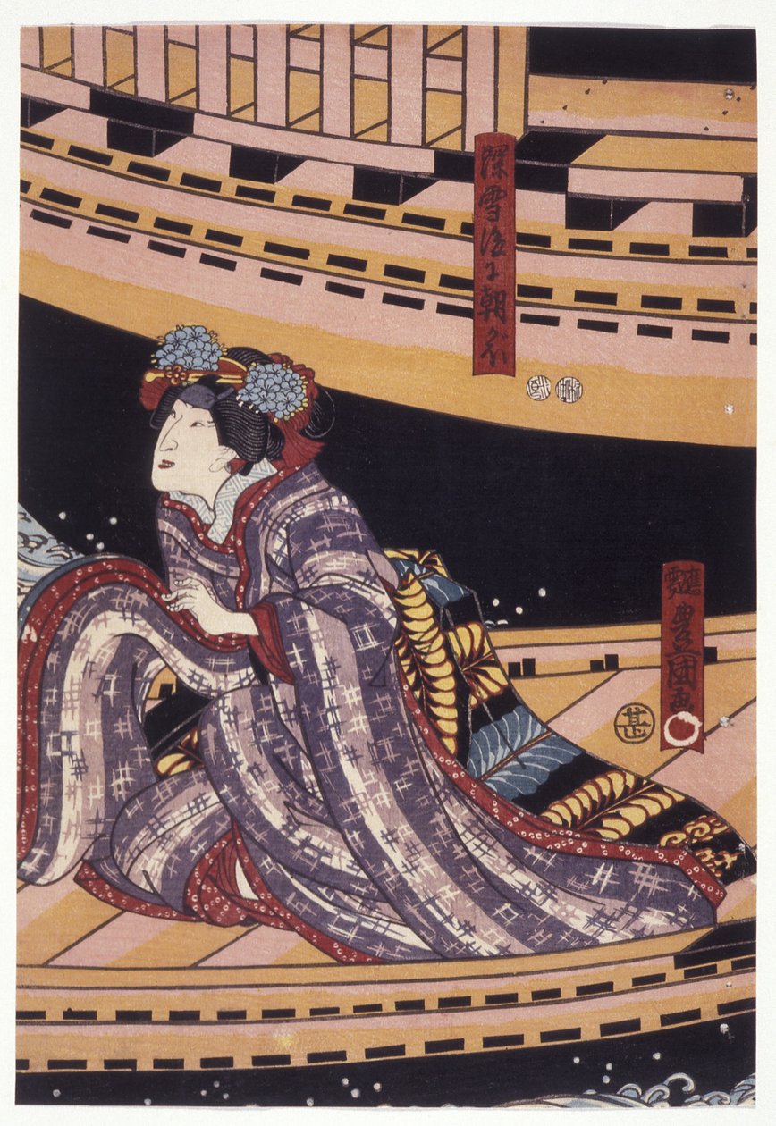 Bant? Shōka In The Role Of Miyuki, Later Asagao (renkli tahta baskı) by Utagawa (1786 1865) Kunisada