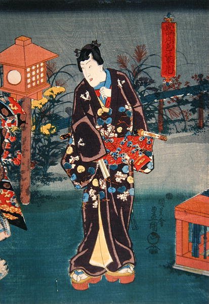 Dolunay: Bitkileri ve çiçekleri renklendirin by Utagawa Kunisada