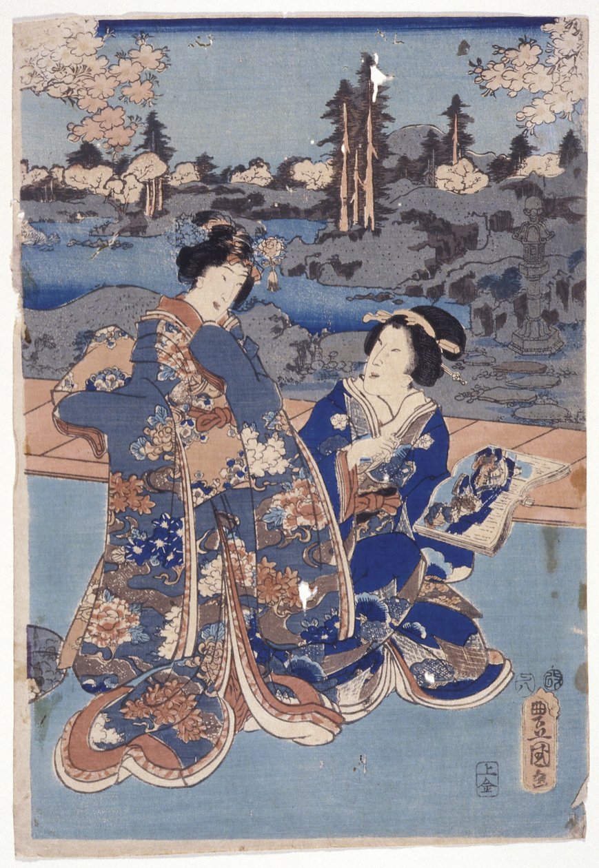 Murasaki'nin Figürlerinin Edo Karşılaştırması (Edo Murasaki Sugata Kurabe) (renkli tahta baskı) by Utagawa (1786 1865) Kunisada