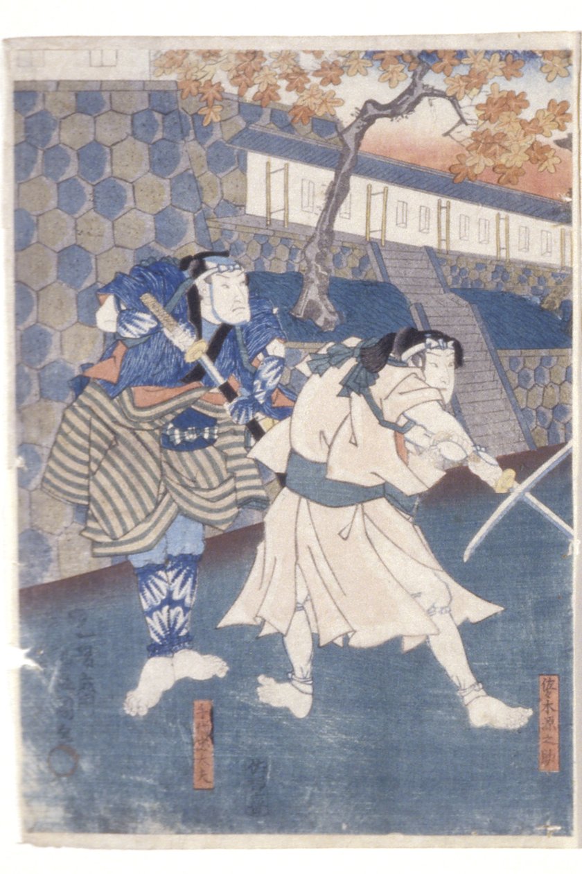 Uguisuzuka Adauchi No Zu (renkli tahta baskı) by Utagawa (1786 1865) Kunisada