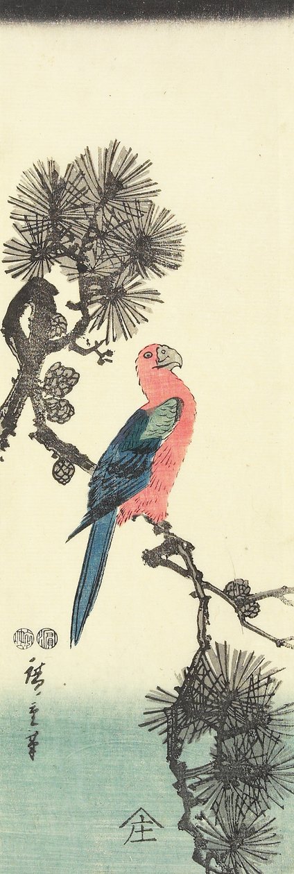 (Çam Ağacında Papağan), 1847-1852 by Utagawa Hiroshige