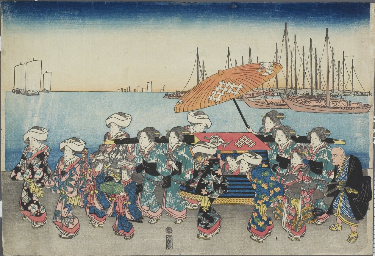 (Düğün Alayı), 19. yüzyıl ortası by Utagawa Hiroshige