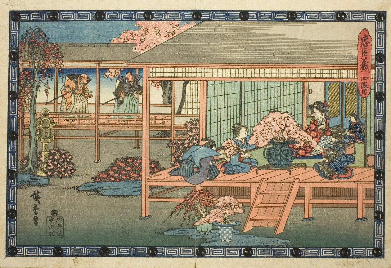 4. Perde (Yondanme), "Sadık Hizmetlilerin İntikamı (Chusingura)" dizisinden by Utagawa Hiroshige