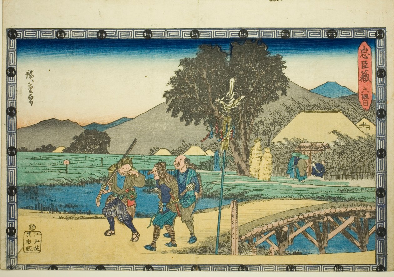 6. Perde (Rokudanme), "Sadık Hizmetlilerin İntikamı (Chusingura)" dizisinden by Utagawa Hiroshige