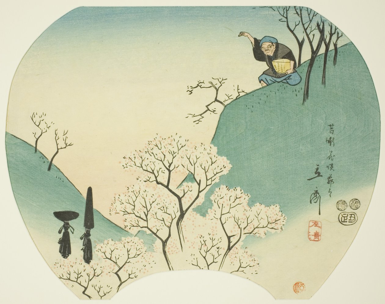 Ağaçları Çiçeklendiren Yaşlı Adamın Kadim Hikayesi by Utagawa Hiroshige