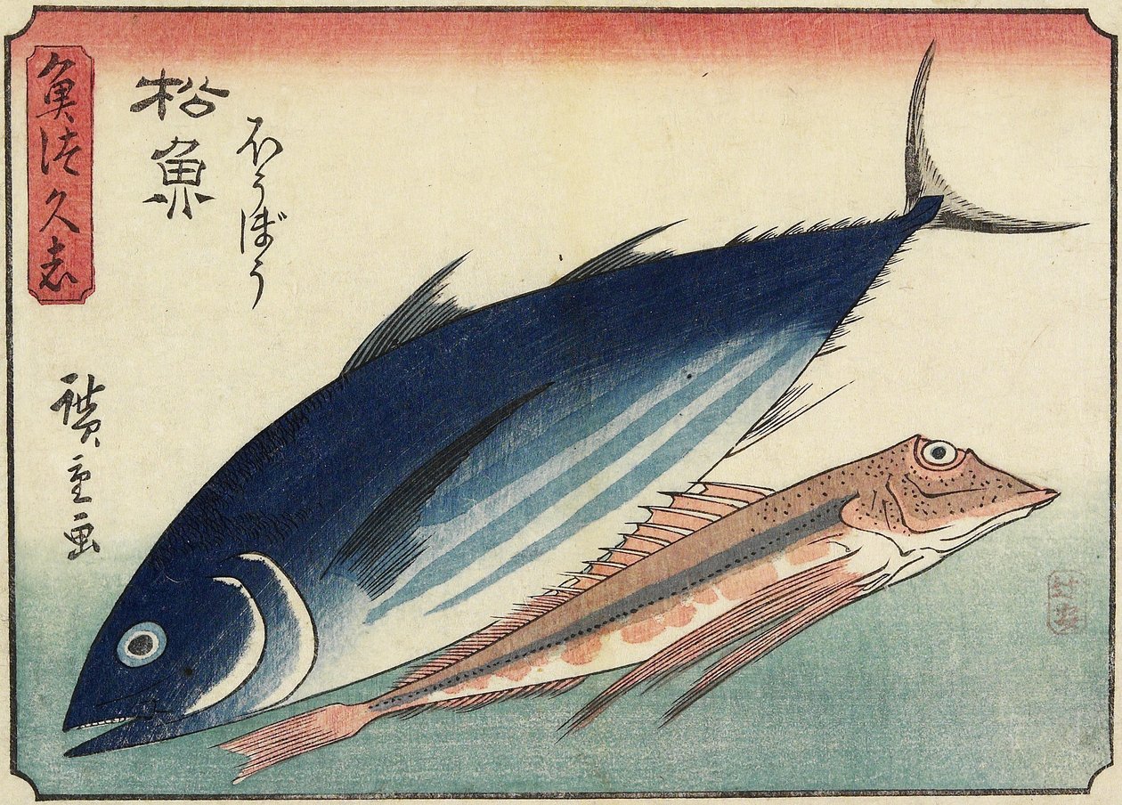 Palamut ve Gurnard, 10-6 by Utagawa Hiroshige