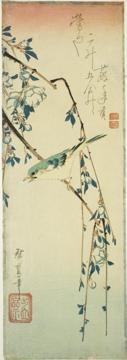 Erik dalında çalı ötleğen by Utagawa Hiroshige