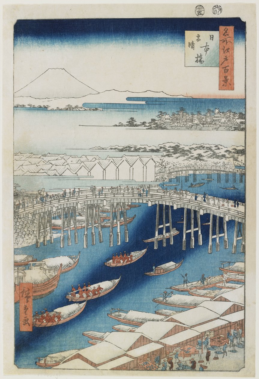 Kardan Sonra Açık Hava, Nihonbashi Köprüsü, Mayıs 1856 by Utagawa Hiroshige