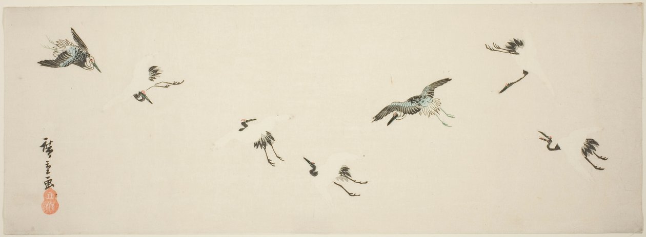 Vinçler uçuşta by Utagawa Hiroshige