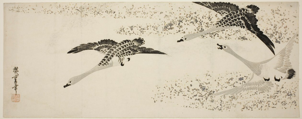 Azalan Kazlar by Utagawa Hiroshige