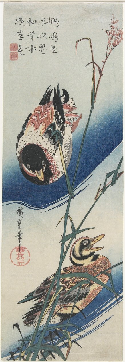Ördekler ve Sazlar, 1834-1839 by Utagawa Hiroshige