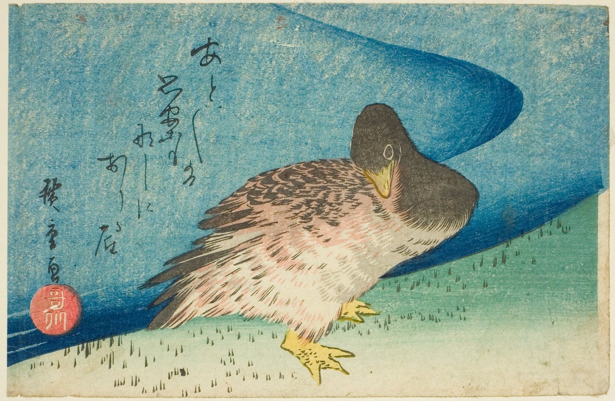 nehir kıyısında kaz by Utagawa Hiroshige