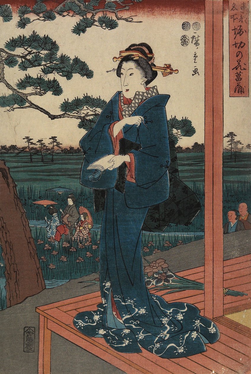 Girin s is Eden at Horikiri, Nisan 1852 by Utagawa Hiroshige